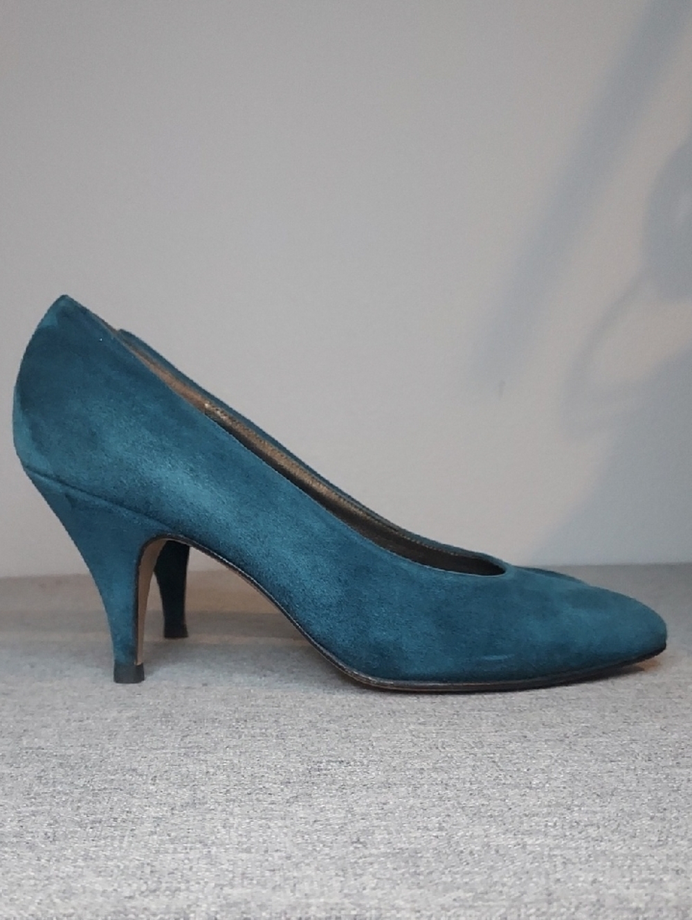 Susan Lemor Teal Suede Leather Pointed Pumps Size EU 38